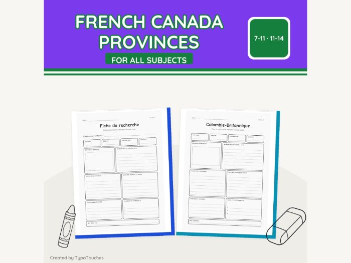 French Canada Provinces | 18 pp