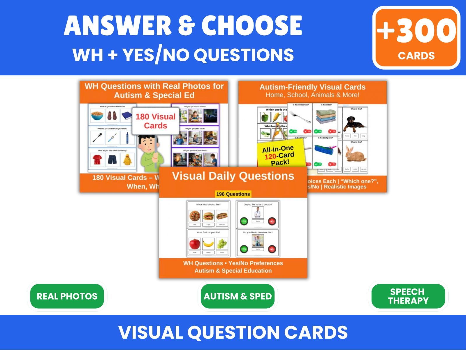 WH Questions & Yes/No Visual Cards Bundle