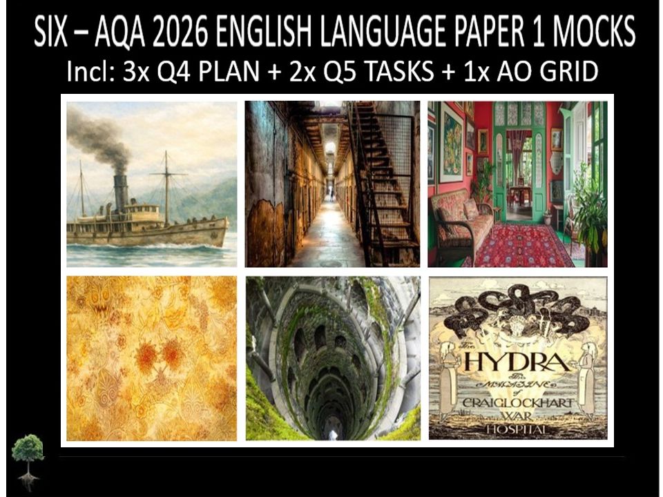 SIX - AQA PAPER 1  | 2026 FULL MOCKS | Q4 PLAN | Q5 TASKS | AO GRIDS
