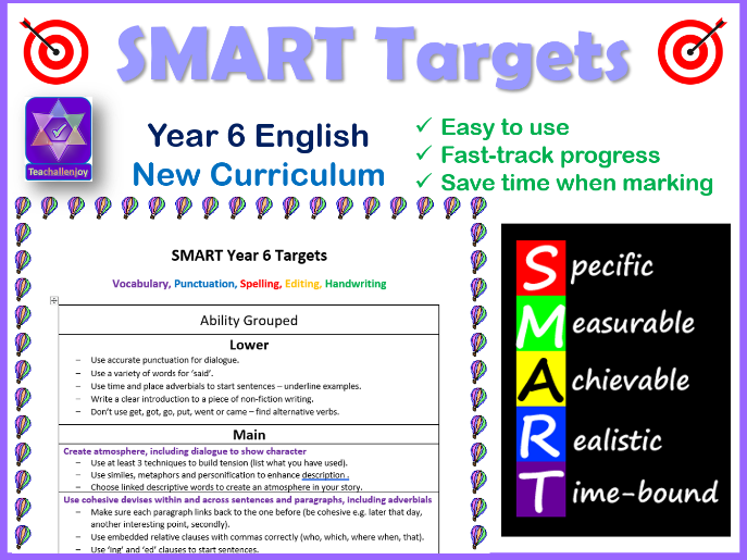 Year 6 SMART Writing Targets New Curriculum Teaching Resources
