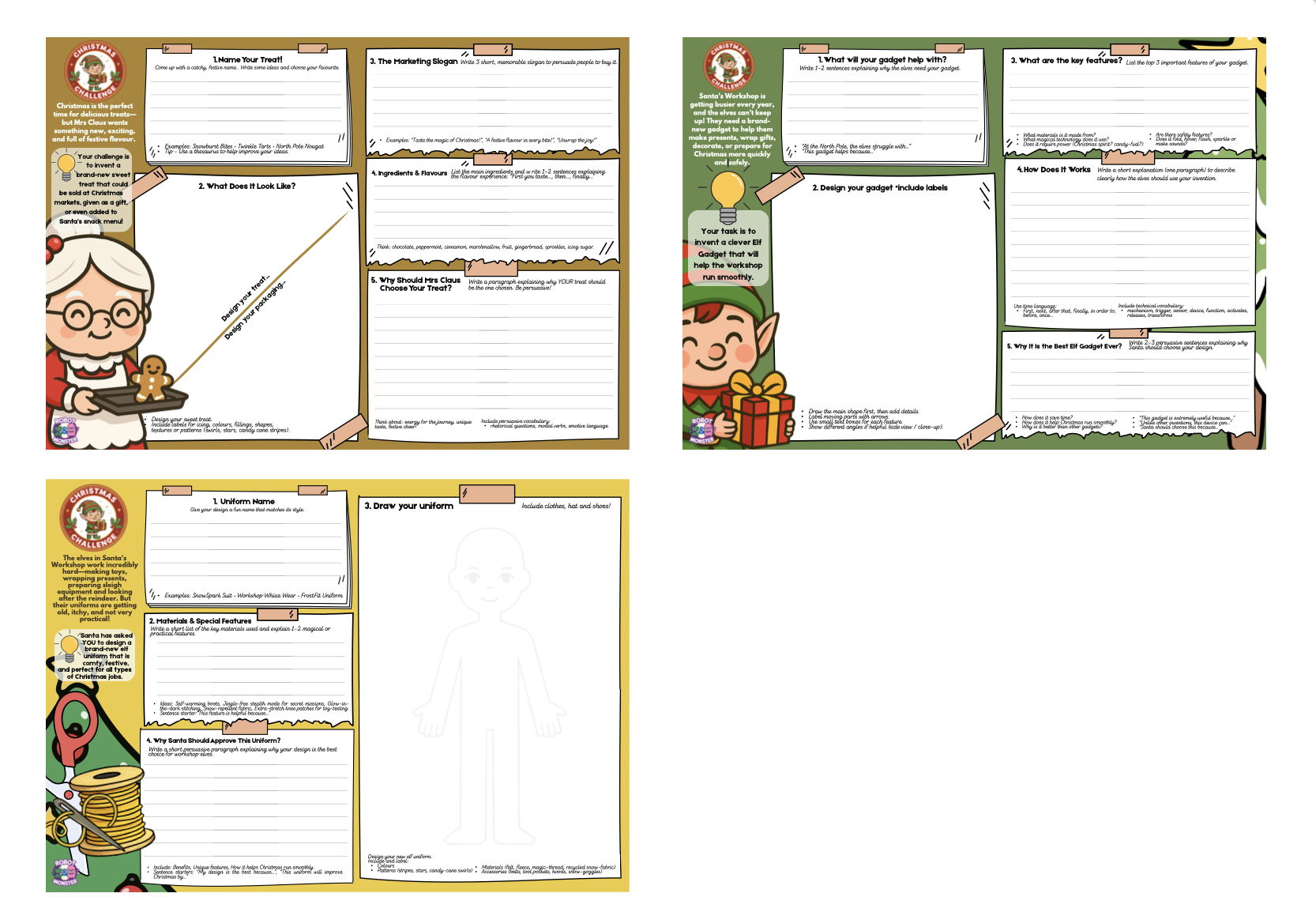 KS2 Christmas Challenges - Creative Writing and Design