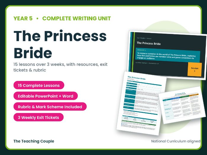 The Princess Bride | Year 5 English Unit | 15 Complete Lessons + Resources