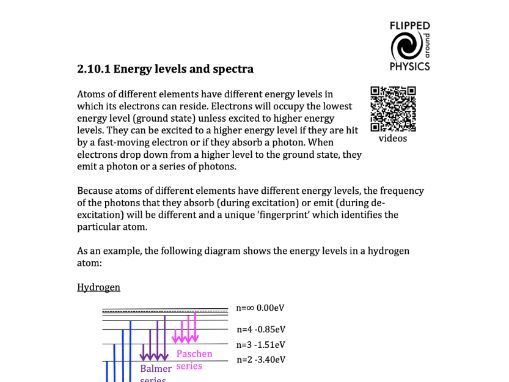Energy levels and spectra