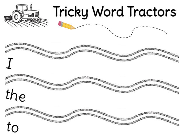 Tricky Word Tractors EYFS farming/tractor theme