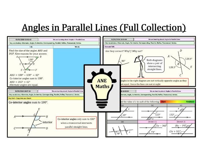 Angles in Parallel Lines - (Full Collection)