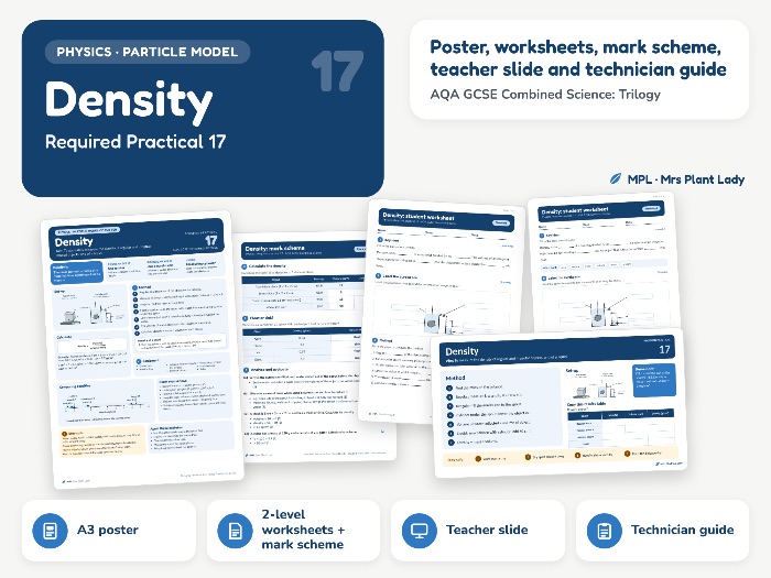 Density Required Practical 17 Resources - AQA GCSE Combined Science Trilogy