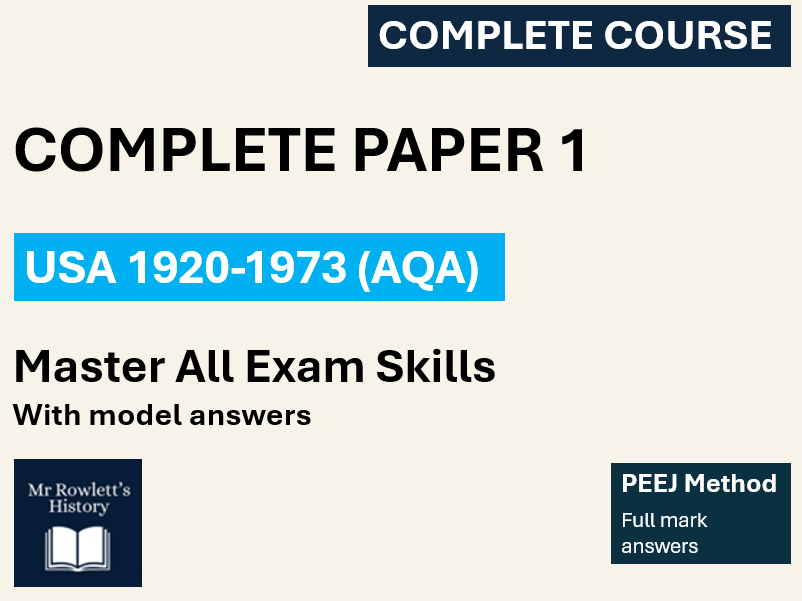 AQA GCSE History USA : Full Paper 1 Practice (Q1–6) | Exam Skills & Model Answers | PEEJ Method