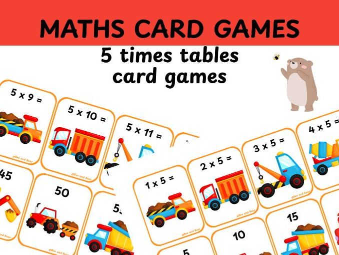 5 times tables card game
