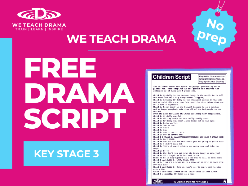 FREE Drama Script KS3 | Script and Worksheet Sample