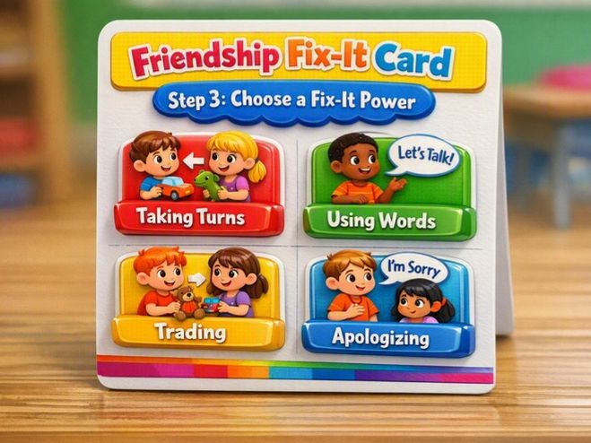 Friendship Fix-It Card | Conflict Resolution and SEL Visual Aid