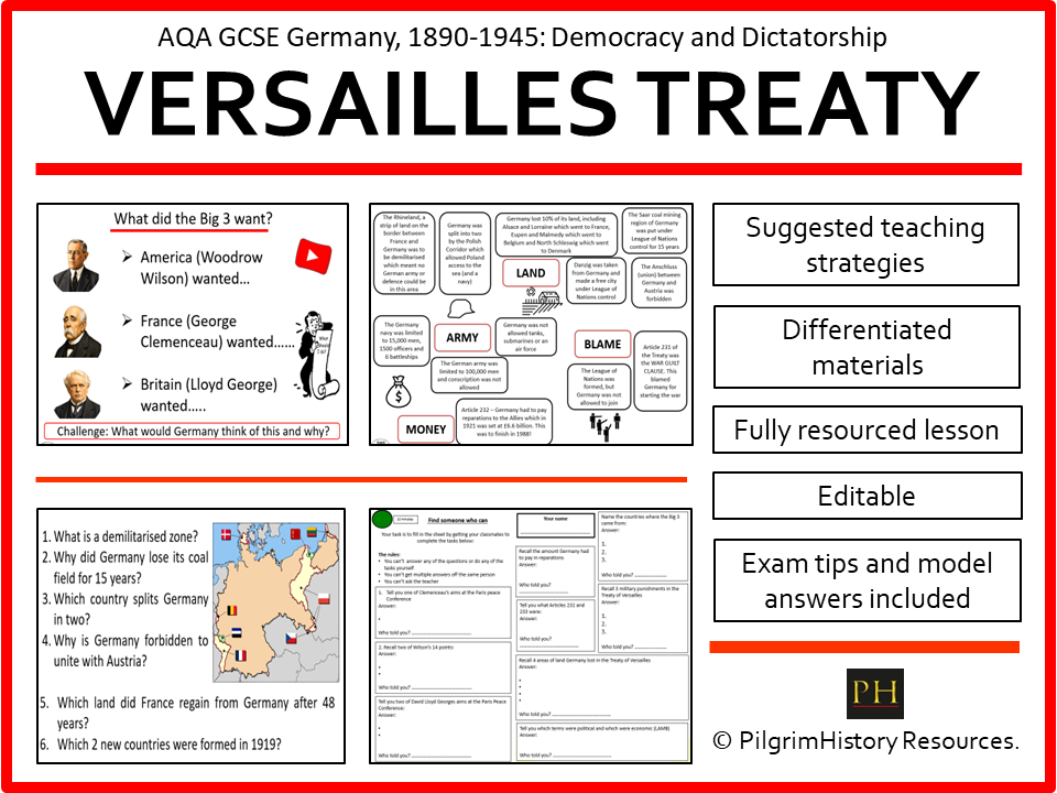 AQA GCSE Germany 1890–1945: Treaty of Versailles - Terms and Impact on Weimar Germany