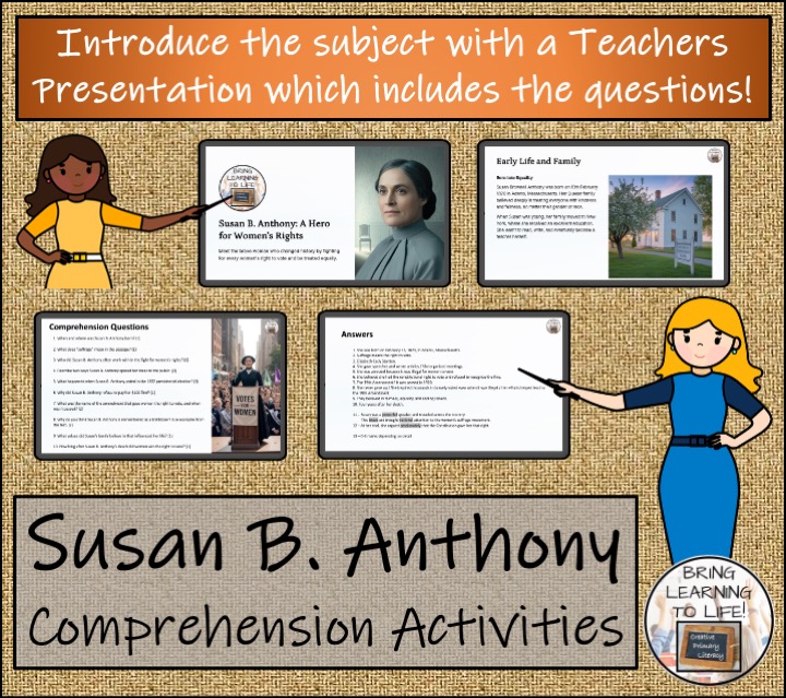 Susan B. Anthony Reading Comprehension Activities Year 5 or Year 6