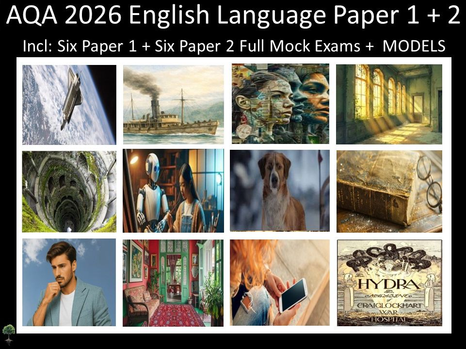 Twelve AQA 2026 GCSE English Language Paper 1 + 2 Mocks | MODELS
