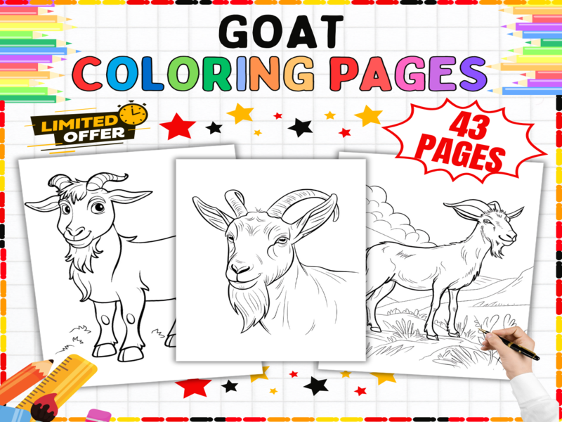 Goat Colouring Pages | 43 Farm Animal Colouring Sheets | Creative Art Activities for Children