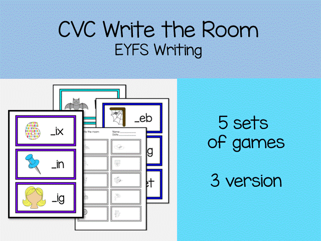Interactive CVC Words Write the Room Activity Pack for Phonics Practice