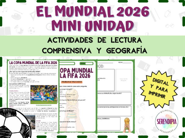 Copa del Mundo 2026 Lecturas Actividades | 2026 World Cup Reading Comprehension Spanish A2-B2