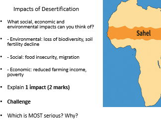 AQA GCSE Geography Causes and reducing the risk of Desertification