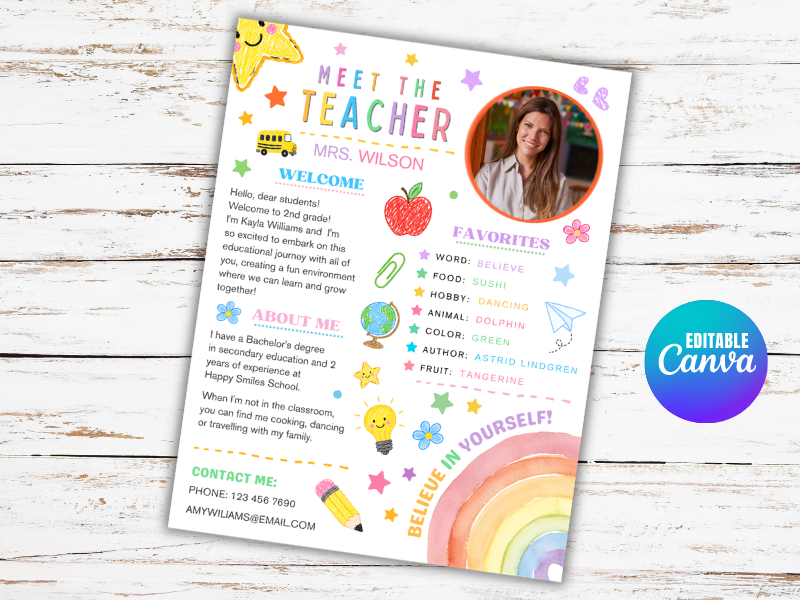 Meet the Teacher Boho Template Editable | Back to School Kindergarten Letters