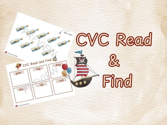 Pirate CVC Read & Find Message in a Bottle