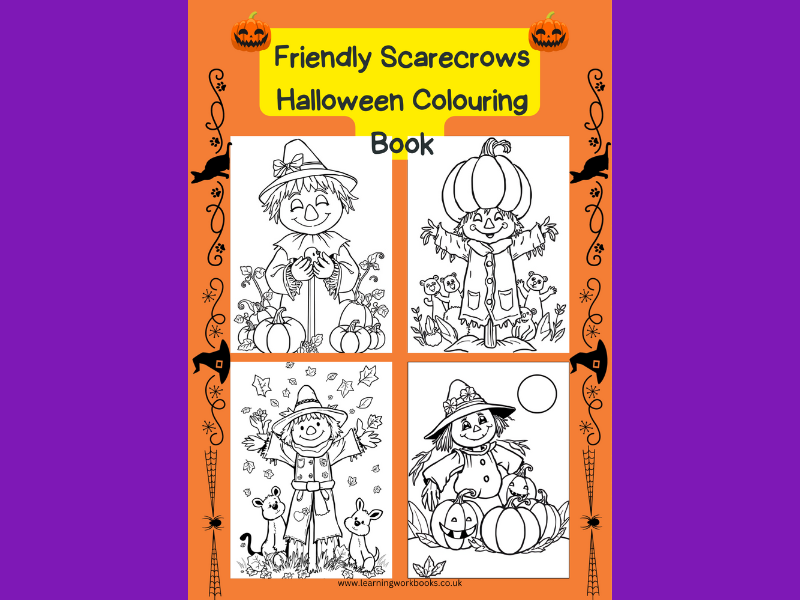 Friendly Scarecrows Halloween Colouring Book