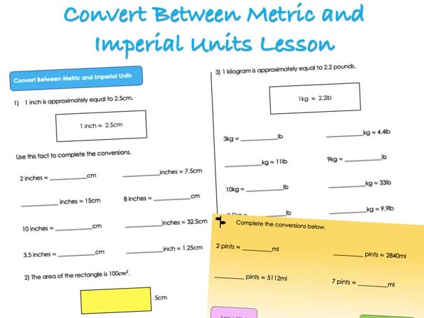 Year 5 Converting Units - Convert Between Metric and Imperial Units Lesson
