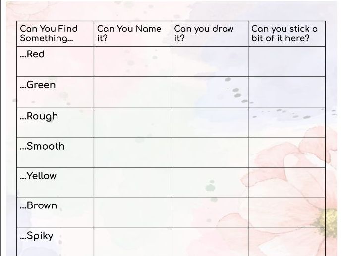 KS1 Easy Sensory Scavenger Hunt