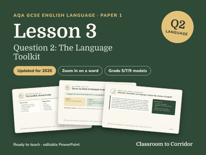 AQA GCSE English Language Paper 1 Question 2 Lesson: The Language Toolkit (2026)