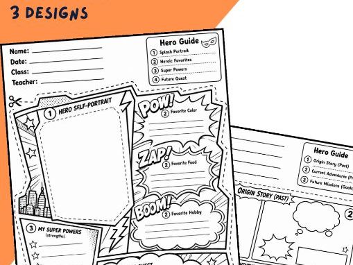 All about me - Comics bulletin board design and worksheets