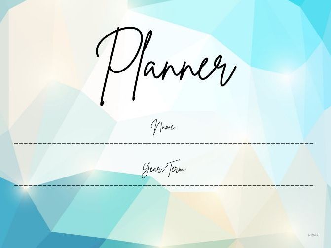 Planner & to do list. Printable Blue Geo