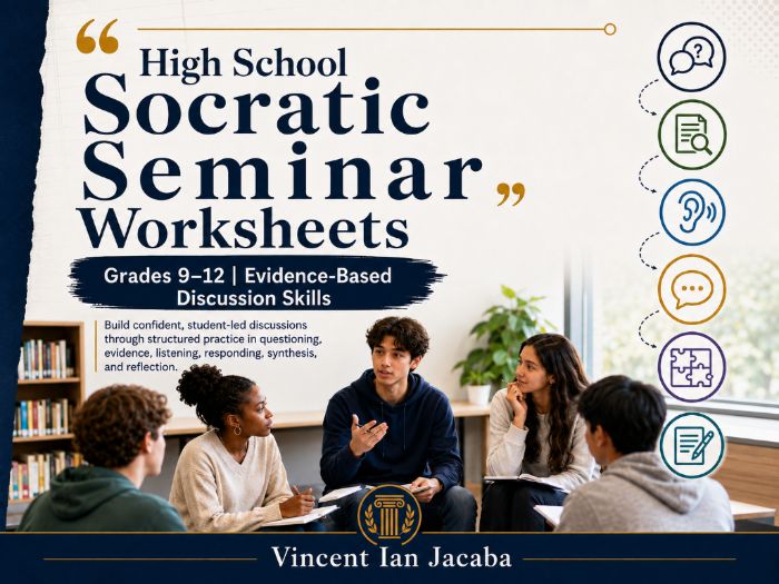 High School Socratic Seminar Worksheets Grades 9–12 | Evidence-Based Discussion Skills