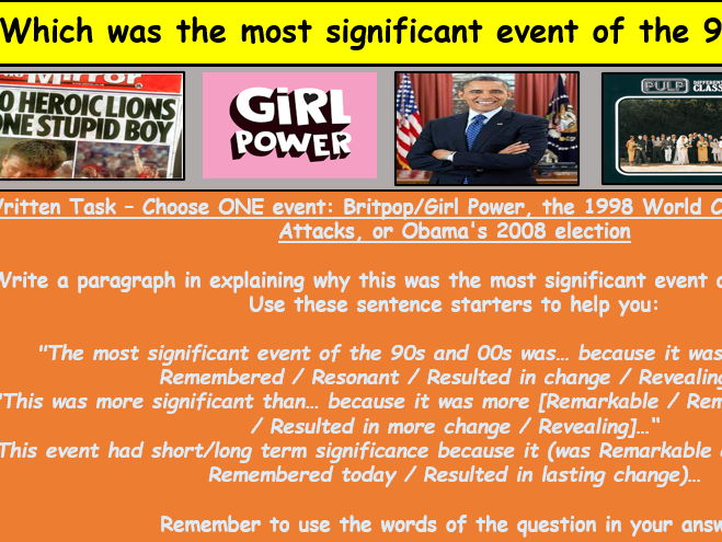 What's the Story of the 90s and 00s? | KS3 History Significance Lesson
