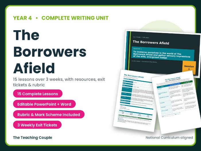 The Borrowers Afield | Year 4 English Unit | 15 Complete Lessons + Resources + Mark Scheme