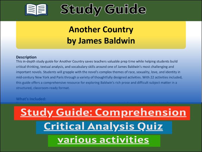 Another Country by James Baldwin, study guide & Activities