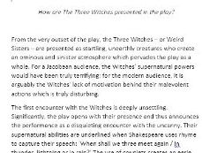 Macbeth: Presentation of  The Witches essay