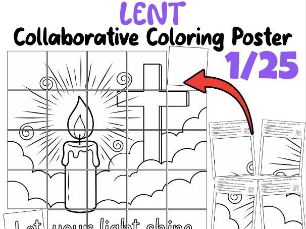 Lent Collaborative Coloring Poster | Light in the Season of Lent