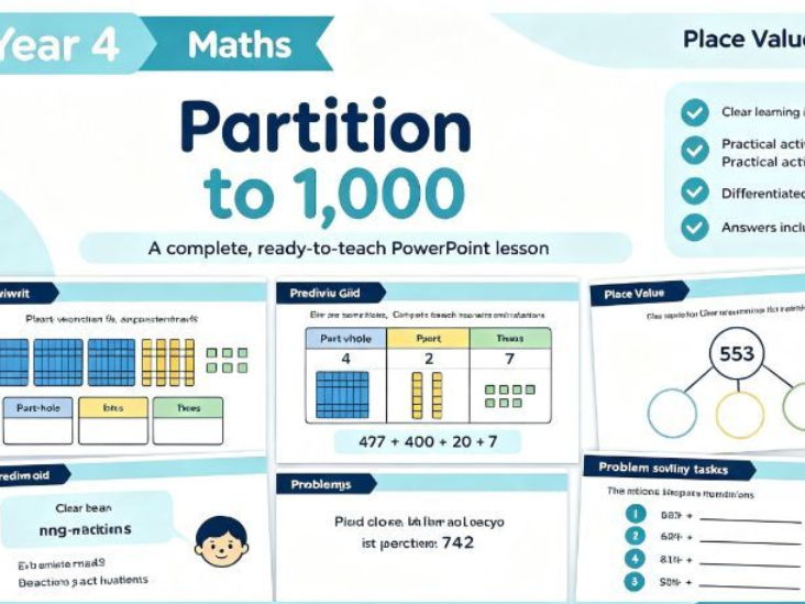 Year 4 | Partition Numbers to 1,000 | Place Value