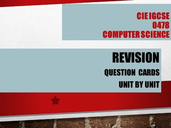 Computer Science GCSE 0478- One mark Questions - Unit 4 Hardware