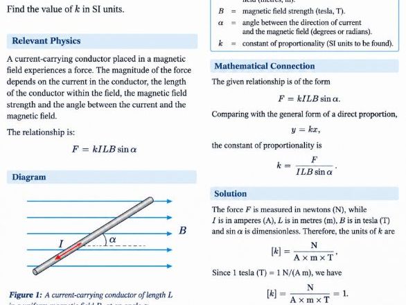 DIRECT AND INVERSE PROPORTION A Multidisciplinary Mathematics Worksheet Mathematical Modelling, Phys