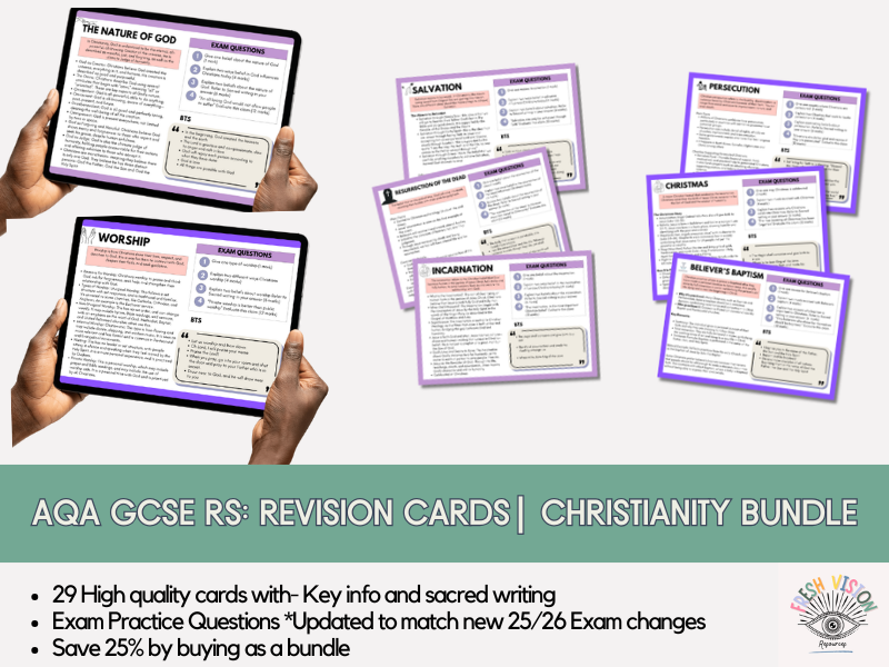 GCSE AQA RS Revision Cards- Christianity Bundle