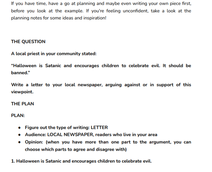 AQA Language Paper 2, Letter Writing Top Grade Question + Example