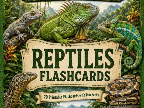 Reptiles Flashcards with Pronunciation