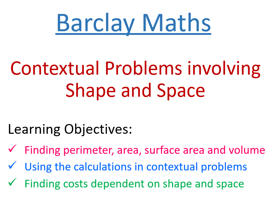 Contextual Problems involving Shape and Space