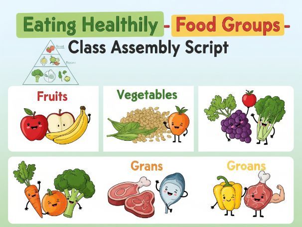 Eating Healthily - Food Groups - Class Assembly Script