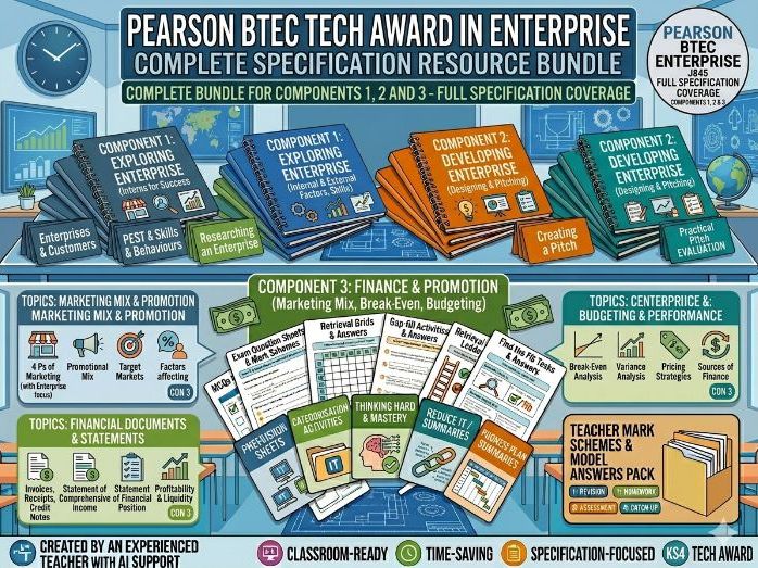 Pearson BTEC Tech Award in Enterprise Complete Specification Resource Pack Bundle | All Components