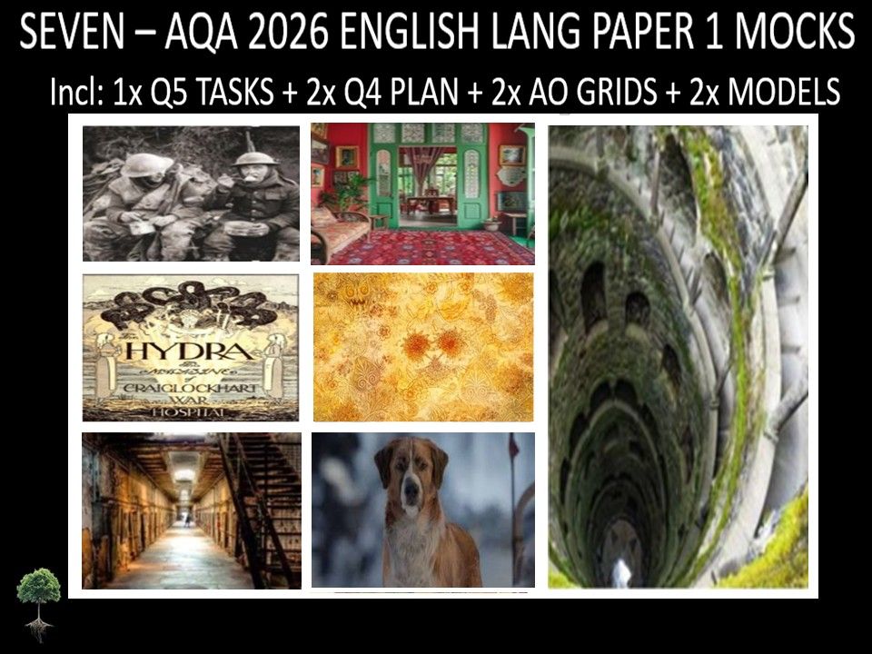 SEVEN - AQA PAPER 1 | 2026 FULL MOCKS | Q5 TASKS | Q4 PLAN | AO GRIDS | MODELS