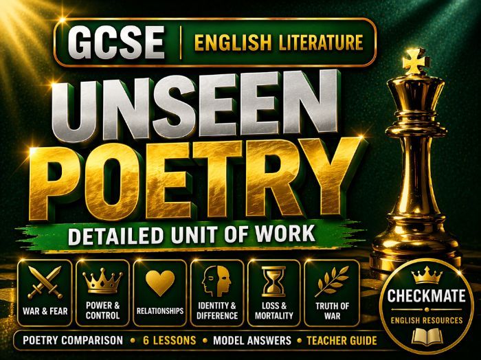 GCSE Unseen Poetry Unit of Work | Poetry Comparison Lessons + Model Answers