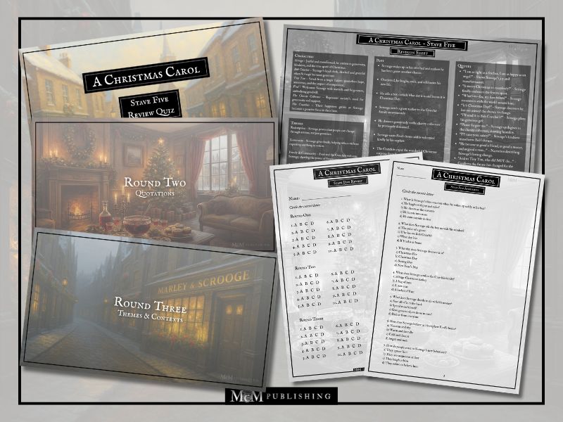 A Christmas Carol Stave 5 Quiz & Assessment Pack