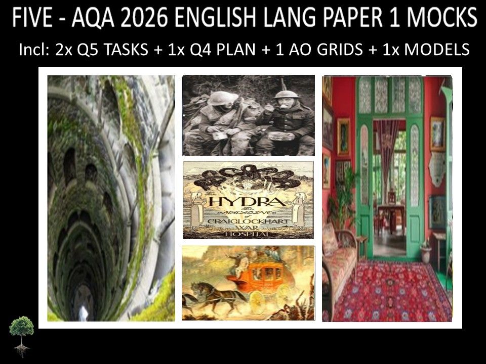 FIVE - AQA PAPER 1 | 2026 FULL MOCKS | Q5 TASKS | Q4 PLAN |AO GRIDS | MODELS