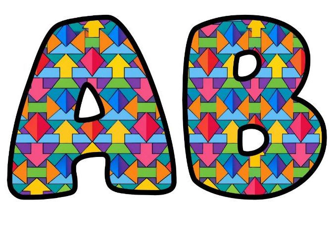 Geometric Arrow Tessellation Bubble Letters | Patterned Bulletin Board Letters