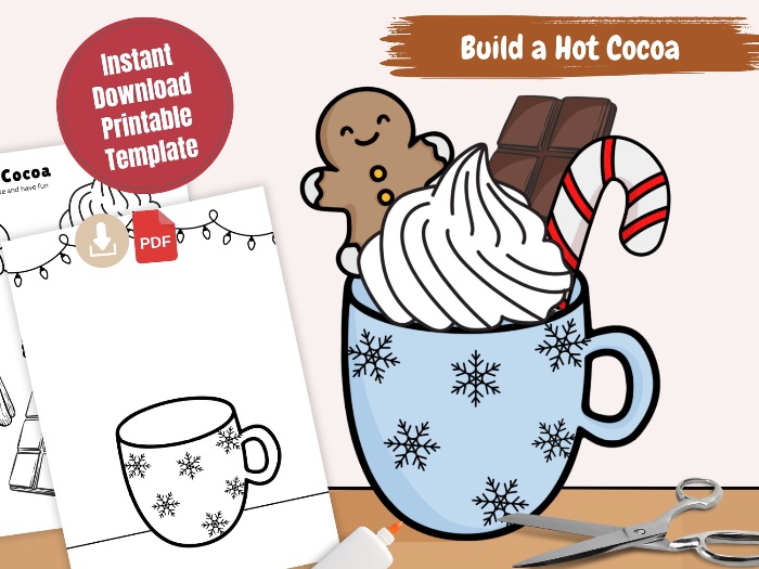 Build a Hot Cocoa Paper Craft for kids